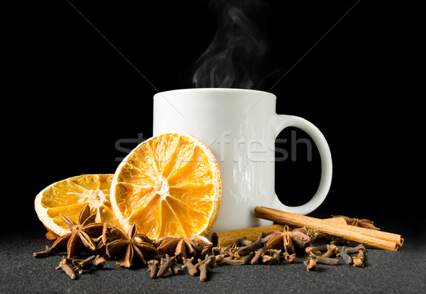 Fűszer teáscsésze forró tea díszített aszalt Stock fotó © IngaNielsen
