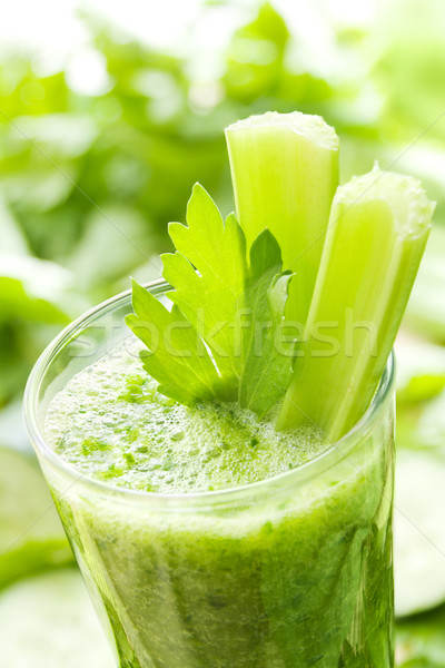 Stockfoto: Groene · plantaardige · smoothie · selderij · komkommer