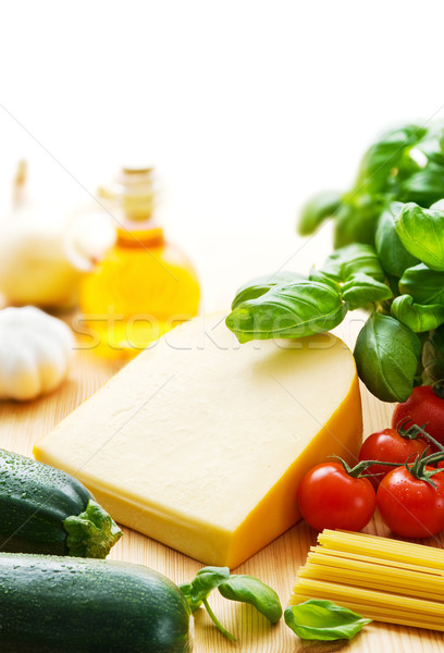 Cheese and pasta ingredients Stock photo © IngaNielsen