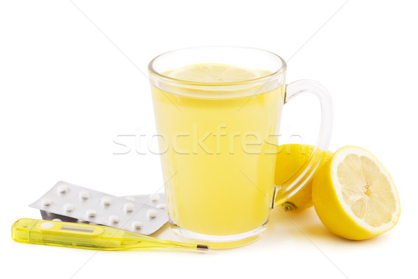 Heißen Zitrone home Abhilfe trinken klinischen Stock foto © IngaNielsen