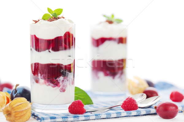 Due colorato frutti vetro gelato bianco Foto d'archivio © IngaNielsen