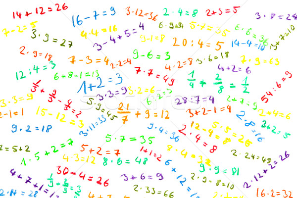 Simple mathématiques coloré drôle élémentaire mathématiques Photo stock © IngaNielsen