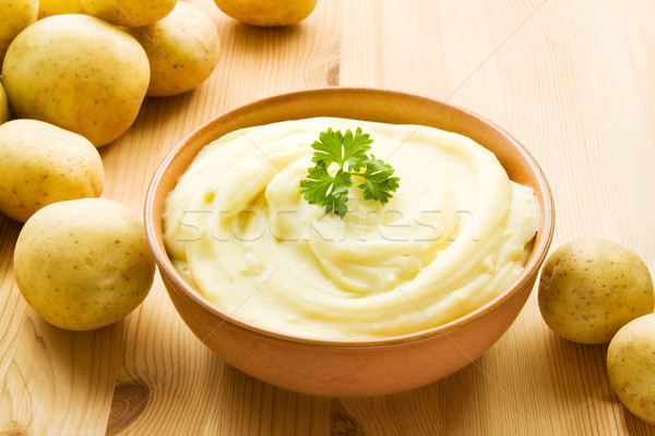 Kartoffeln Schüssel dekoriert Gemüse gelb frischen Stock foto © IngaNielsen