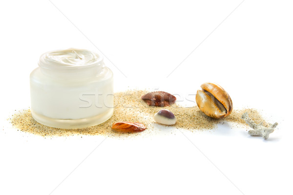 Foto stock: Cara · creme · mar · essência · corpo