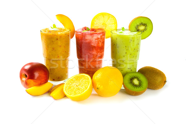 Stock fotó: Gyümölcs · italok · színes · nyár · smoothie · izolált