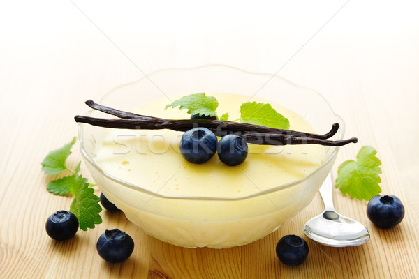 Stockfoto: Kom · vanille · pudding · eigengemaakt · ingericht · bonen