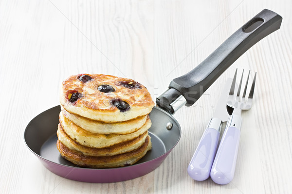 Blueberry pancakes Stock photo © IngridsI