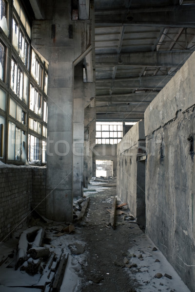 Aufgegeben industriellen Innenraum Bau malen Hintergrund Stock foto © inoj