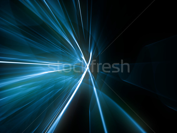 Abstract linee blu tecnologia spazio nero Foto d'archivio © inoj