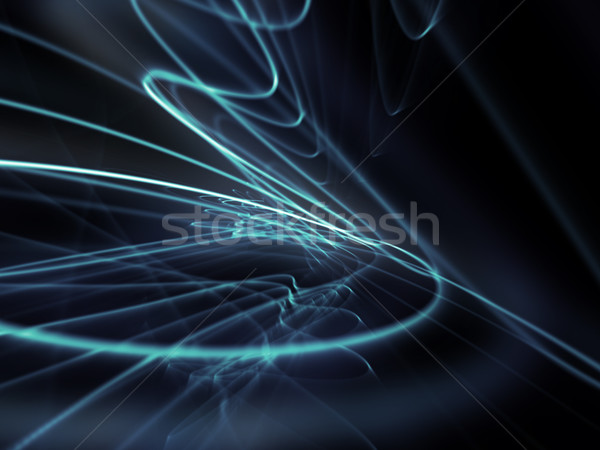 Abstract curve blu arte nero energia Foto d'archivio © inoj