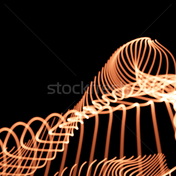 Abstract arancione linee nero isolato design Foto d'archivio © inoj