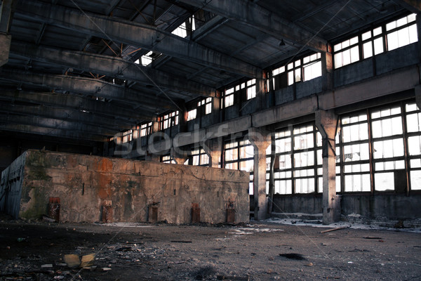 Abandonado industrial interior construção pintar fundo Foto stock © inoj