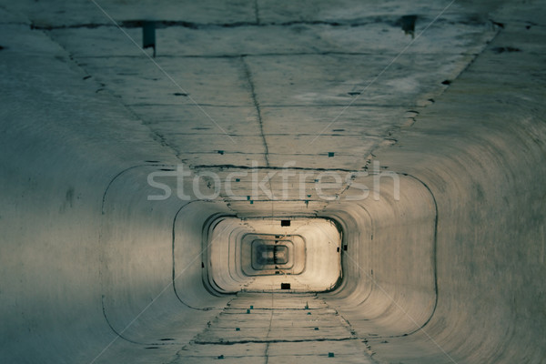 Tunelu tle przestrzeni miejskich stali ogrodzenia Zdjęcia stock © inoj