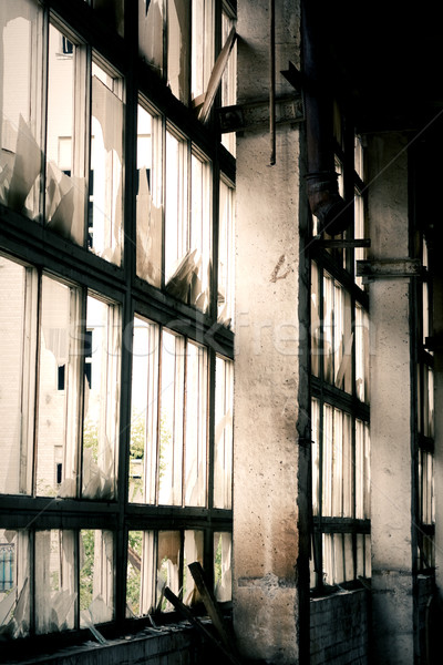 Window of abandoned factory Stock photo © inoj