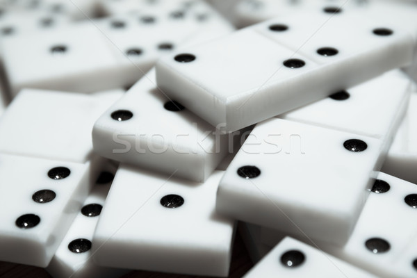 Domino slang spelen spel bouwen tegels Stockfoto © inoj