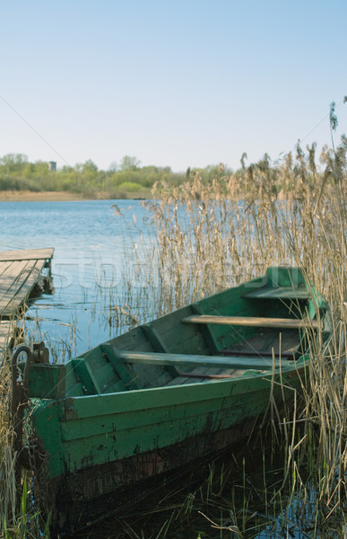 Verde barca acqua natura lago fiume Foto d'archivio © inoj