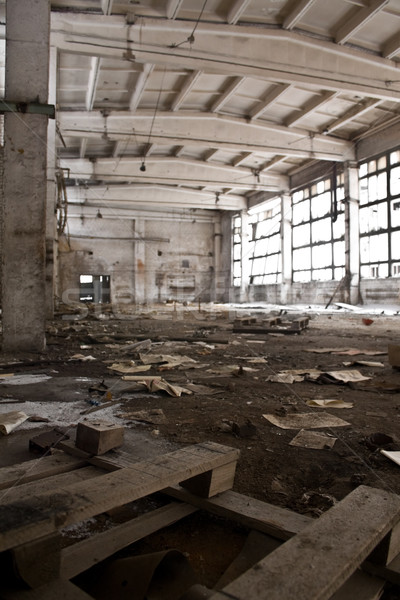 Abbandonato industriali interni costruzione vernice sfondo Foto d'archivio © inoj