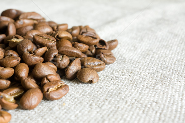 Foto d'archivio: Chicchi · di · caffè · primo · piano · alimentare · sfondo · colore · macro