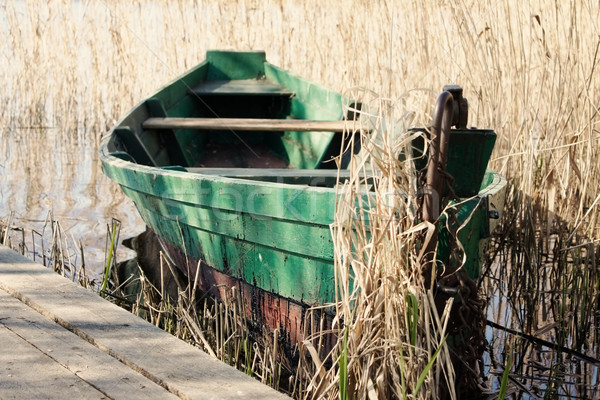 Verde barca acqua lago fiume canoa Foto d'archivio © inoj