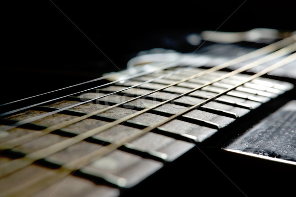 Zwarte akoestische gitaar boom gitaar achtergrond kunst Stockfoto © inoj