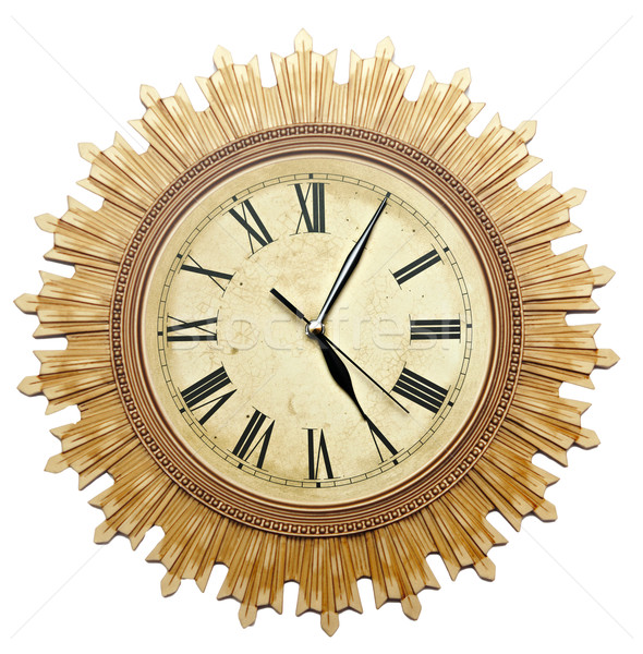 Stock photo: Old Clock Isolated on white . old vintage clock face 