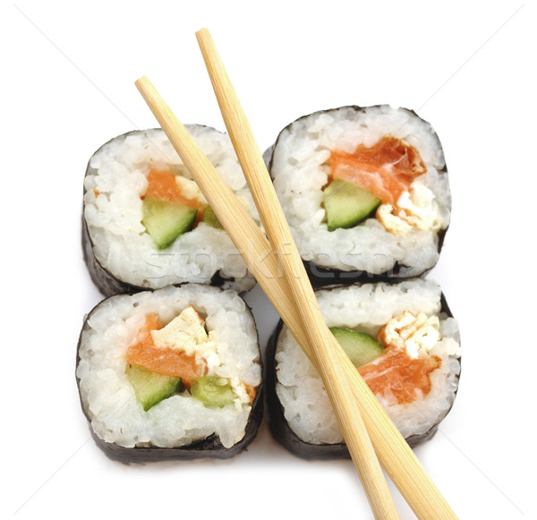 Sushi rula izolat alb fundal cină Imagine de stoc © inxti