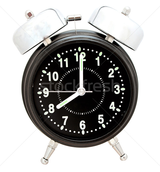 black alarm clock isolated on white Stock photo © inxti