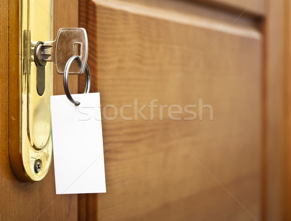 Keys in door lock, isolated on white  Stock photo © inxti