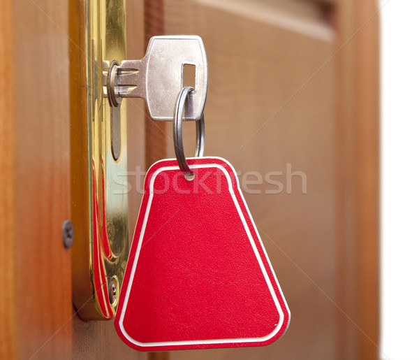 Chiave serratura etichetta ufficio casa legno Foto d'archivio © inxti