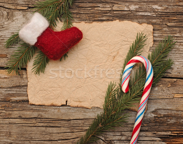 Noel eski parşömen çizme doku arka plan çerçeve Stok fotoğraf © inxti