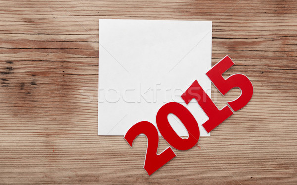 Stock photo: New Year 2015, Old grunge wood background 