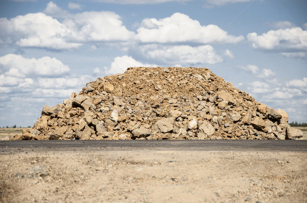 Pile of rock for road construction Stock photo © inxti