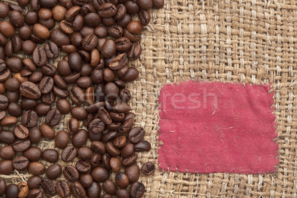 Chicchi di caffè vecchio tela rosso texture Foto d'archivio © inxti