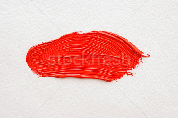Czerwony pędzlem odizolowany biały dziecko rysunek Zdjęcia stock © inxti