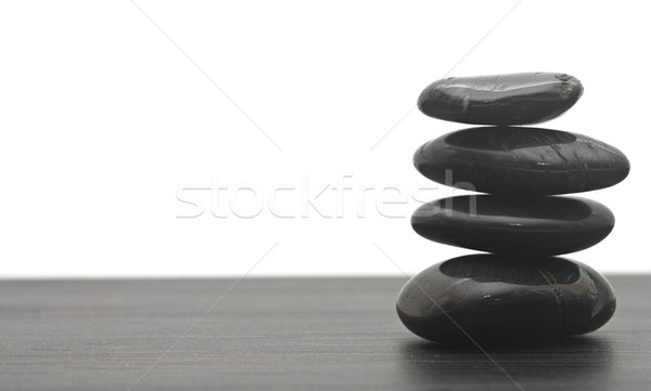 Foto stock: Preto · massagem · pedras · isolado · rocha