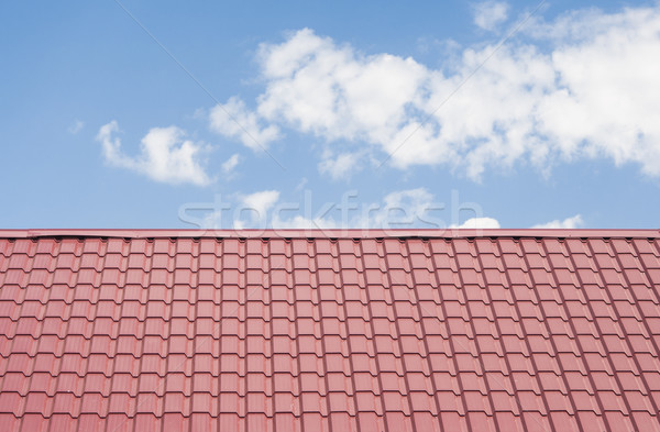 Rot Dach blauer Himmel solar Tageszeit Stock foto © inxti