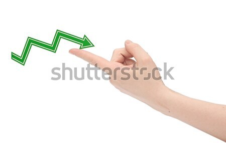 hand holds the arrow graph on a white background. financial succ Stock photo © inxti