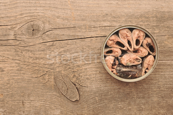 open food can on a wooden table  Stock photo © inxti