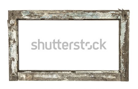 Very old grunged wooden window frame isolated in white Stock photo © inxti
