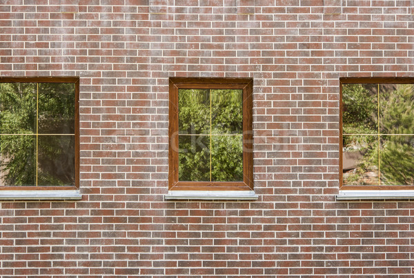 Fenster öffnen Holz Fensterläden Gebäude Wand Stock foto © inxti