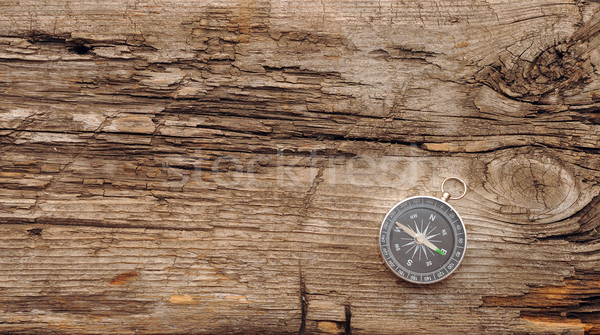 Compass on the old wooden background  Stock photo © inxti
