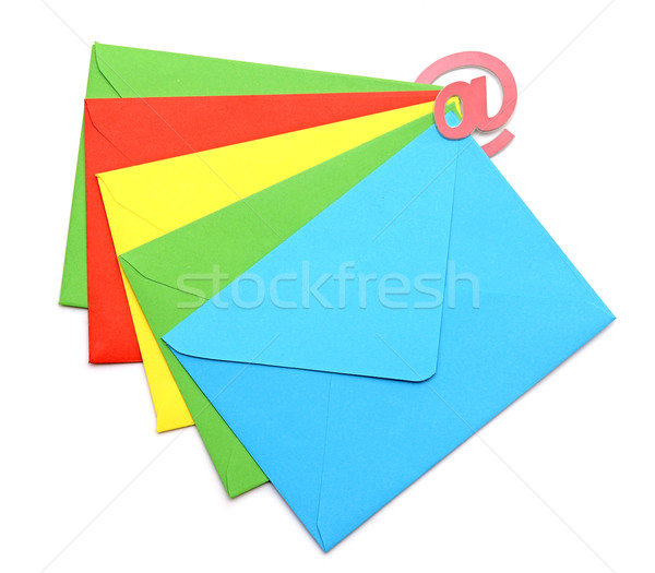 Stock photo: Concept representing email, colorful envelopes