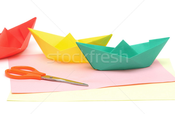 Papier bateaux navire isolé blanche fond [[stock_photo]] © inxti
