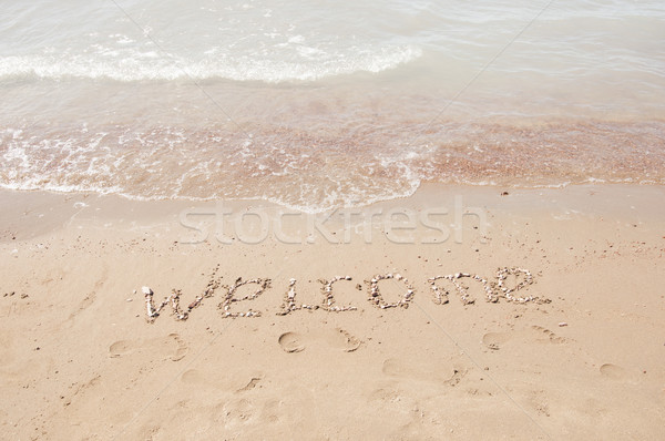 Willkommen Strand abstrakten Meer Sommer Sand Stock foto © inxti