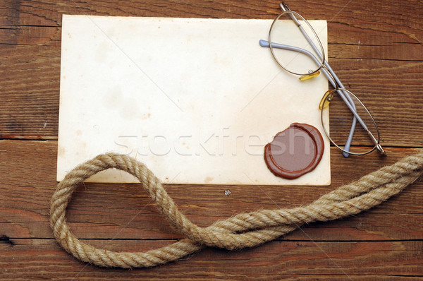Old paper with a wax seal Stock photo © inxti