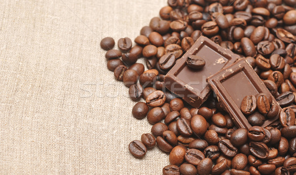 coffee beans and chocolate Stock photo © inxti