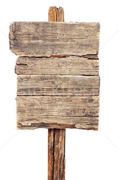 vintage brown wooden signboard against white background Stock photo © inxti