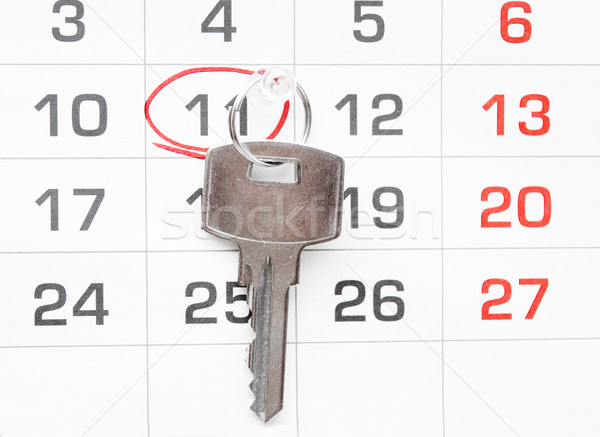 Haus Schlüssel Kalender zahlen Hypothek Zeit Stock foto © inxti