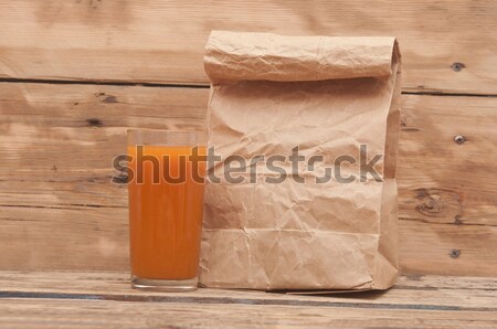 Healthy food - carrots and carrots juice with blank blackboard f Stock photo © inxti