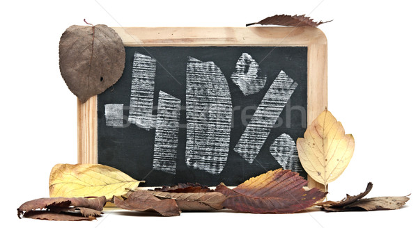 ősz árengedmény negyven százalék írott iskolatábla Stock fotó © inxti